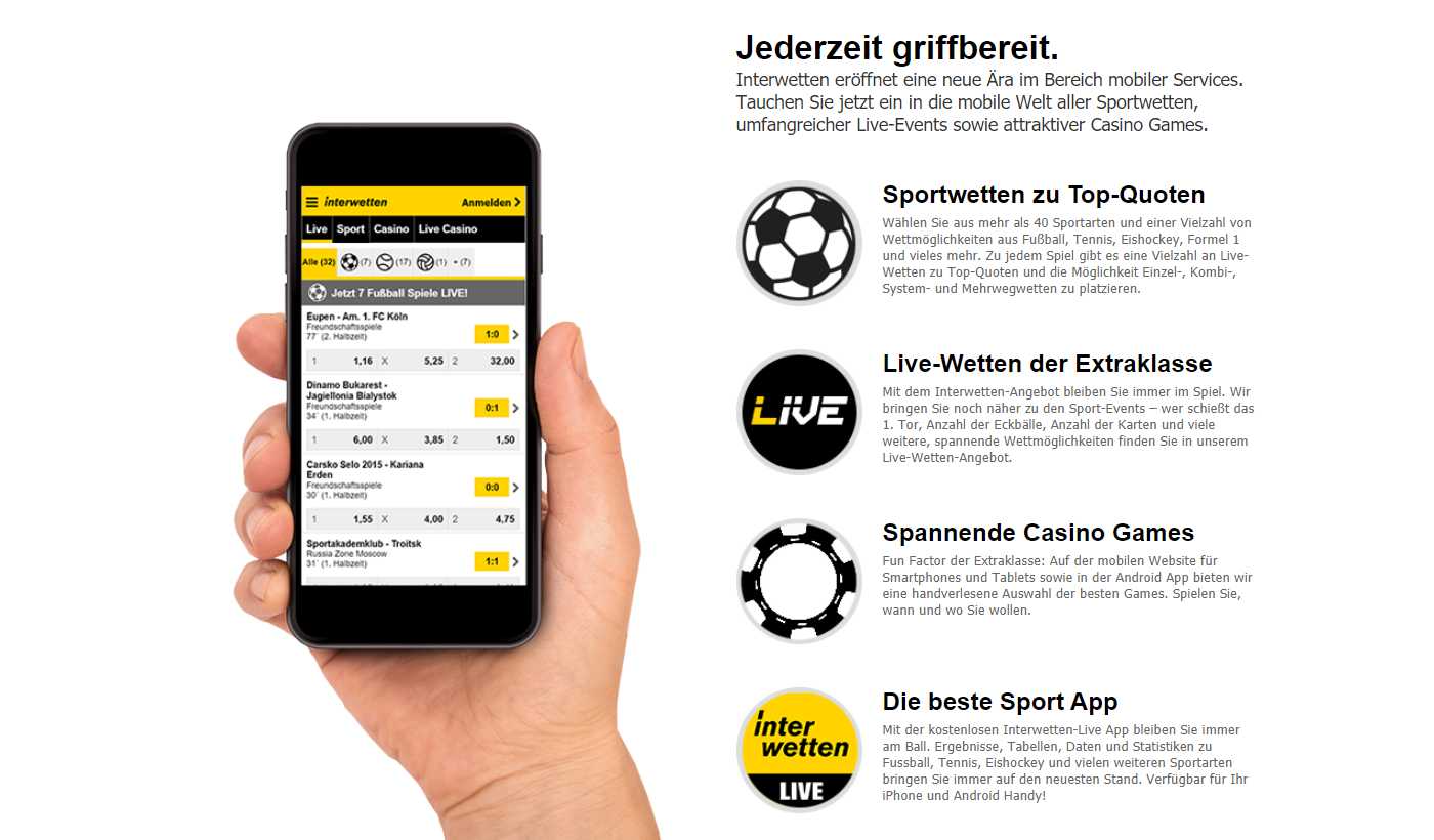 Interwetten Live gestaltet Ihr Spiel abwechslungsreich